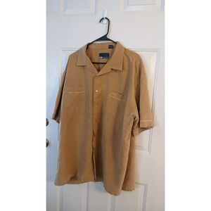 Hobie Tan Button Up Short Sleeve Shirt XL